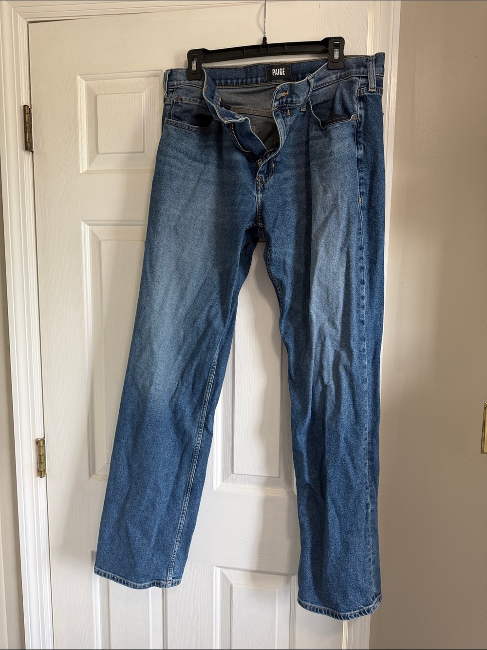 PAIGE Men’s Light-Mid Blue Straight Jeans 34x32
